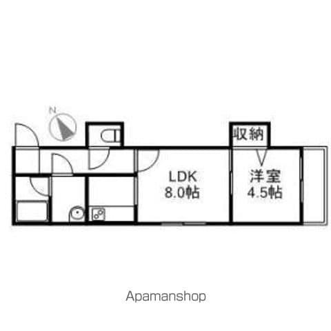フォーレスト円山北(1DK/3階)の間取り写真