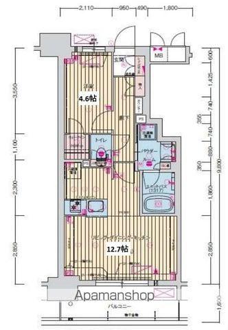 プレサンス名駅南ブリエ(1LDK/9階)の間取り写真