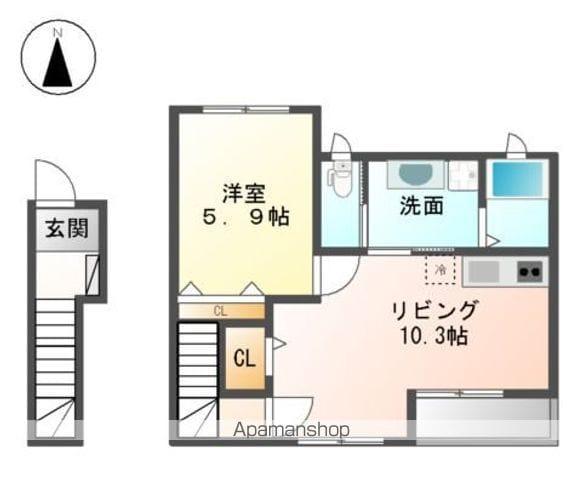シャルマンN(1LDK/2階)の間取り写真