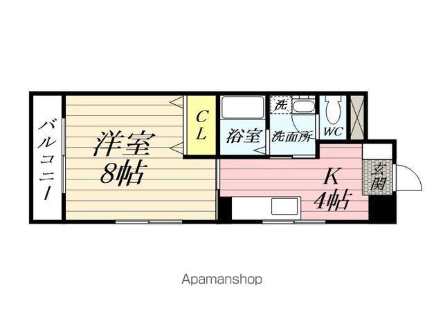 第2ジーオンビル(1K/3階)の間取り写真