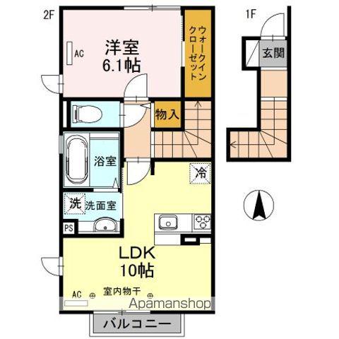 トレゾール森田(1LDK/2階)の間取り写真