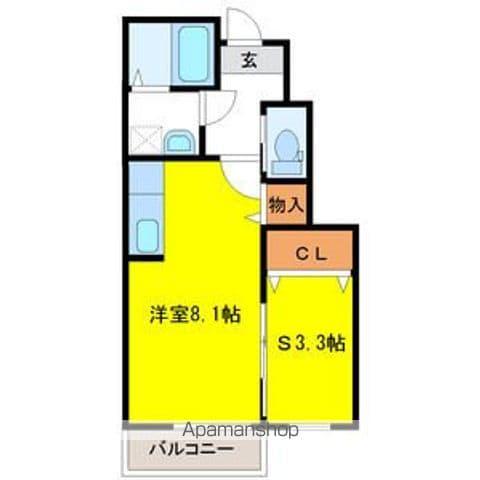 ザ・グランメゾン盛岡(1K/1階)の間取り写真