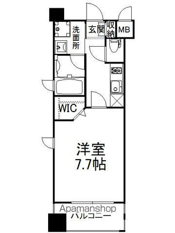 エンクレスト天神シティ(1K/11階)の間取り写真