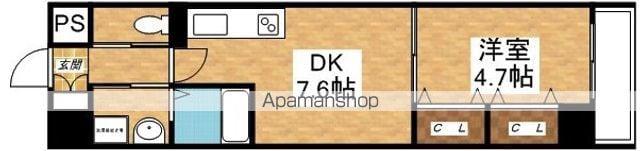 パークフラッツ新大阪(1DK/2階)の間取り写真