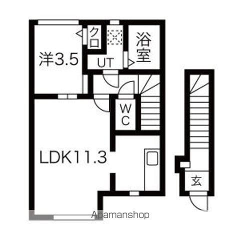 コモド山家(1LDK/2階)の間取り写真