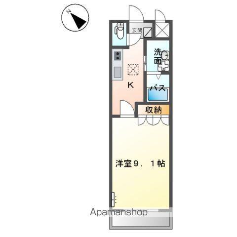 ソルティ 1(1K/1階)の間取り写真