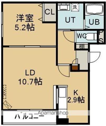 ポポラートⅣ(1LDK/1階)の間取り写真