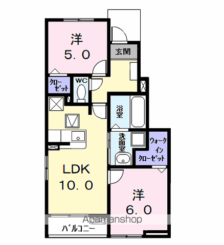 カーサみやびⅧ(2LDK/1階)の間取り写真