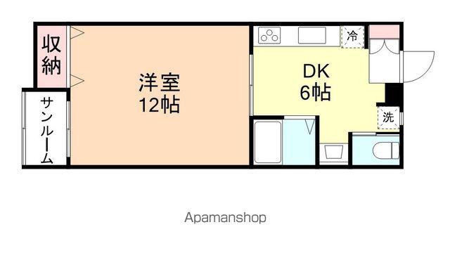 コンチネンタル御門(1DK/1階)の間取り写真