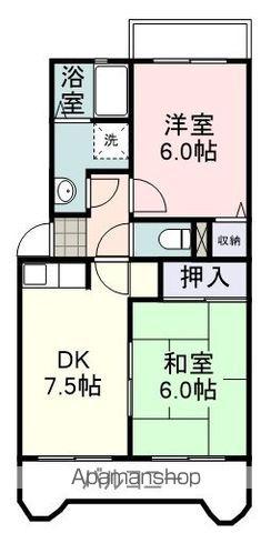 クレールソシア(2DK/1階)の間取り写真
