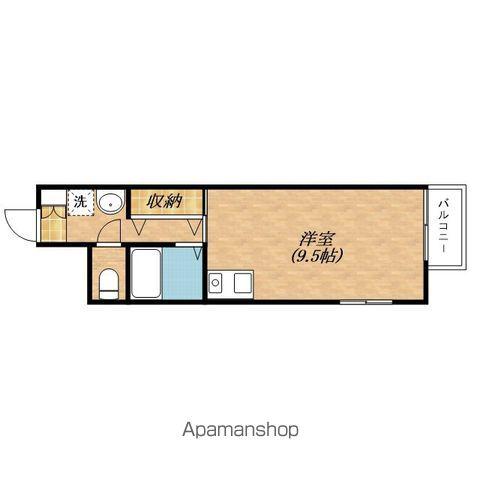 エーヌナイン(ワンルーム/2階)の間取り写真