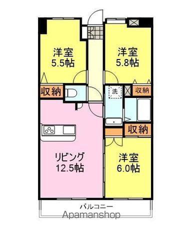 オーセンティック西京Ⅱ(3LDK/5階)の間取り写真