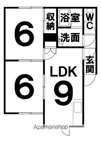 コーポKY(2DK/1階)の間取り写真