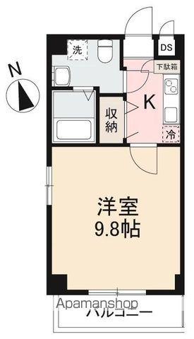 プレシャスタイム中央町ツインタワー北(1K/6階)の間取り写真