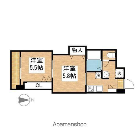 プレステージ名古屋(2K/2階)の間取り写真