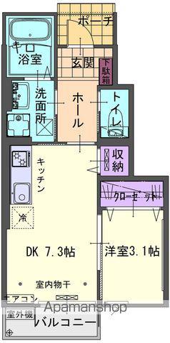 REALISER上野町ⅡA(1DK/1階)の間取り写真