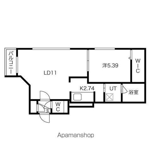 シャトーライフ近代美術館前1(1LDK/2階)の間取り写真