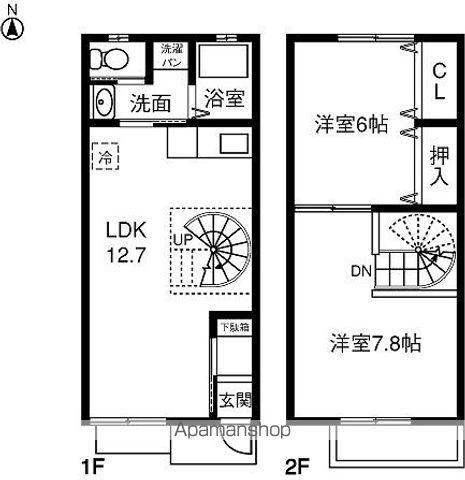 ARKADIA 新楽(2LDK)の間取り写真