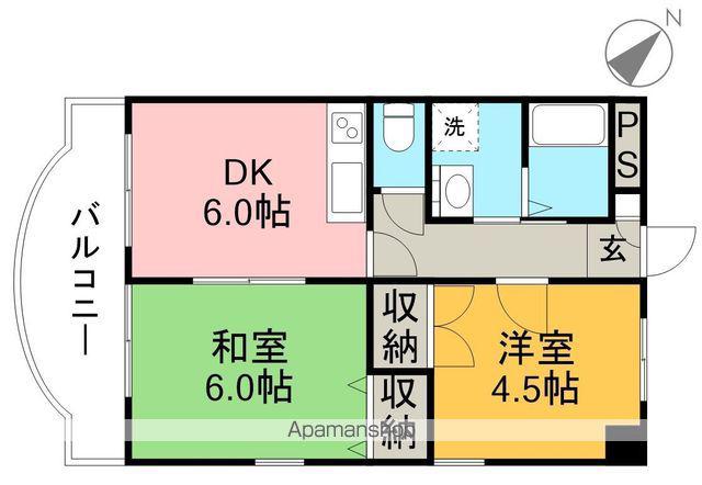 カームリヴ(2DK/6階)の間取り写真