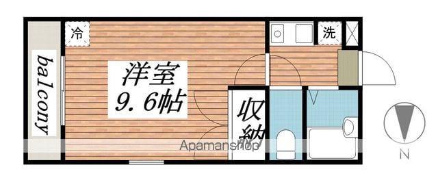 パークハウスイマイS(1K/3階)の間取り写真