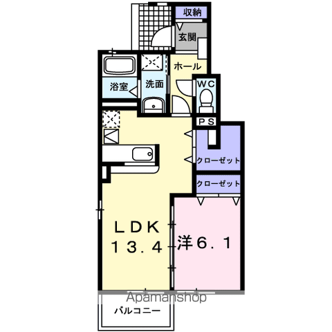 ソフィアグレイス壱番館(1LDK/1階)の間取り写真