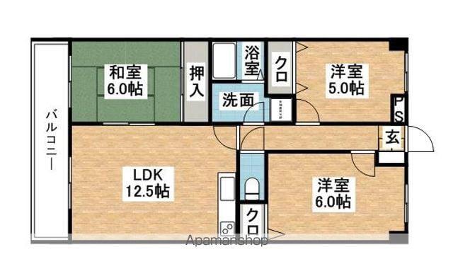 アーバンフィールド東(3LDK/3階)の間取り写真