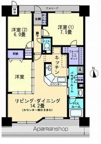 アルファステイツ高松駅前(3LDK/9階)の間取り写真