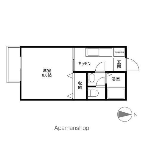 アドミラブールコート(1K/1階)の間取り写真