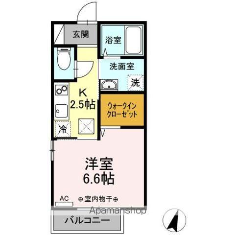 VENT CHATLET(1K/1階)の間取り写真