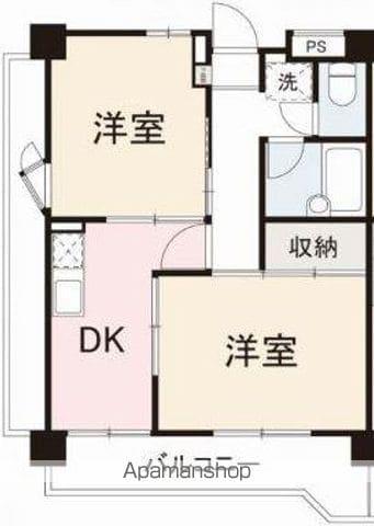 栗林ハイツ(2DK/8階)の間取り写真