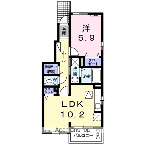 クラール メゾン(1LDK/1階)の間取り写真