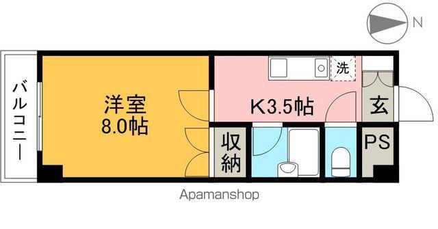 ミタニマンションⅢ(1K/8階)の間取り写真