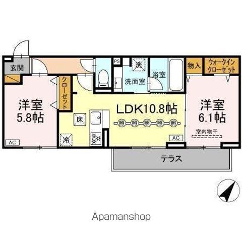プラヴール(2LDK/1階)の間取り写真
