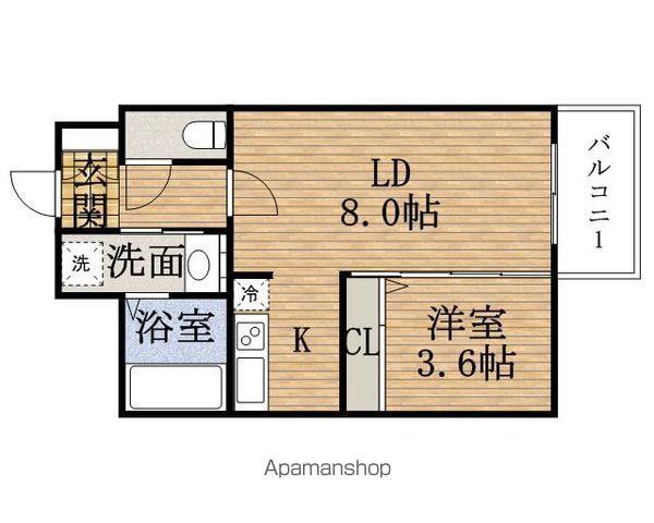 THEPARKCROSS阿波座(1LDK/7階)の間取り写真