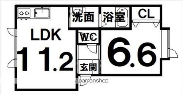 ハスコート豊頃Ⅰ(1LDK/1階)の間取り写真