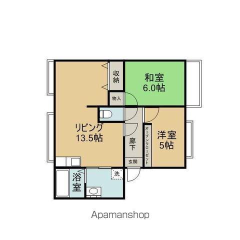 ピアコートDX(2LDK/2階)の間取り写真