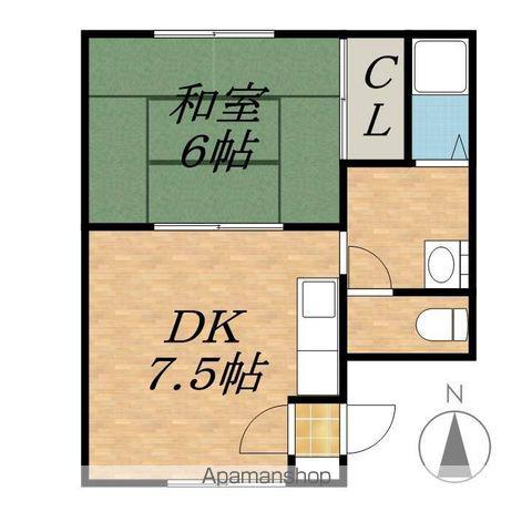 コーポグローバル(1DK/2階)の間取り写真