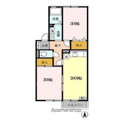 フロイデ山本(2DK/2階)の間取り写真