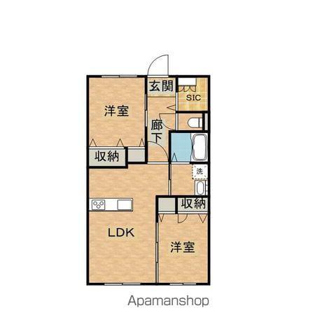 フォレストガーデン山祇A棟(2LDK/1階)の間取り写真