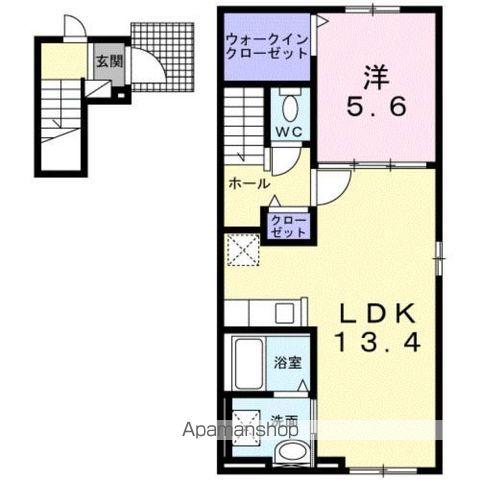 ラ・メール・ブルーⅠ(1LDK/2階)の間取り写真