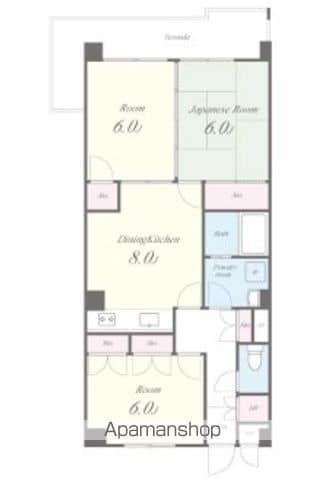 ディラヴェール田柄(3DK/2階)の間取り写真