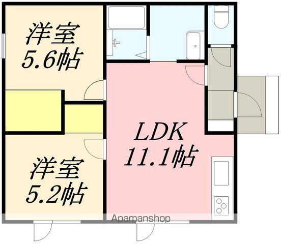 函館山麓ストーリー(2LDK/1階)の間取り写真