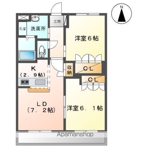 ローズガーデンK(2LDK/1階)の間取り写真