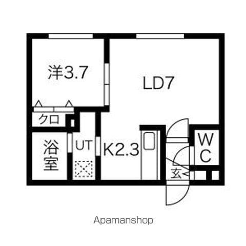 RIN南郷(1LDK/1階)の間取り写真