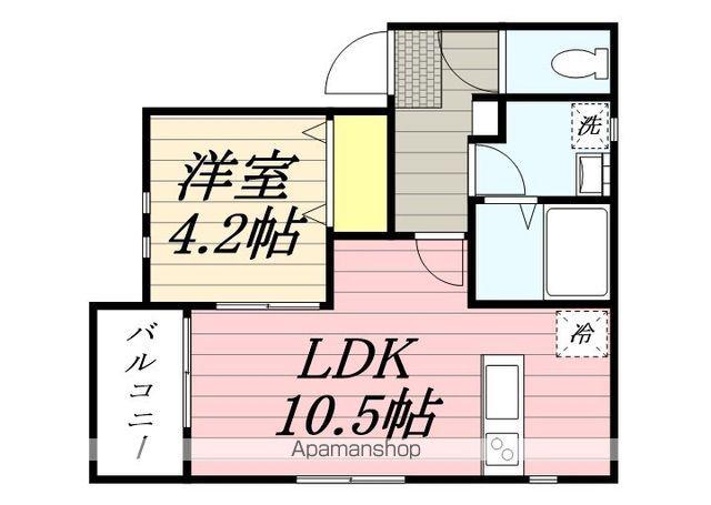 リテラ香椎参道(1LDK/2階)の間取り写真