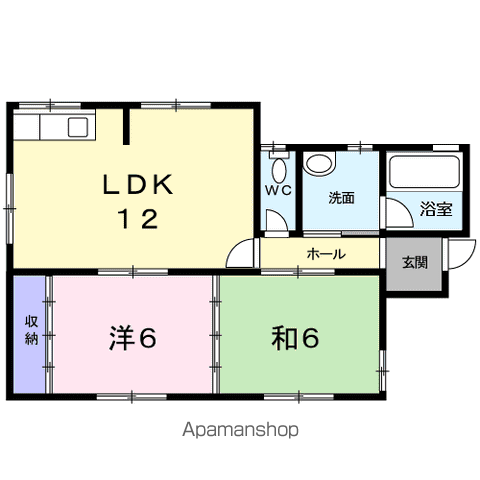 中央本線 竜王駅 徒歩32分 1階建 築36年(2LDK/1階)の間取り写真