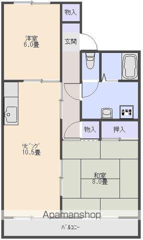 セジュール濱田 Ⅱ(2LDK/2階)の間取り写真