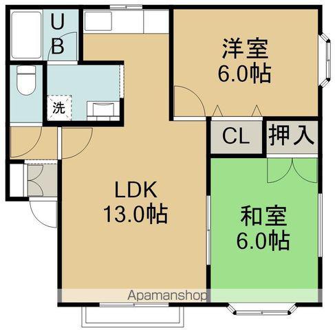 サンビレッジ大倉(2LDK/1階)の間取り写真