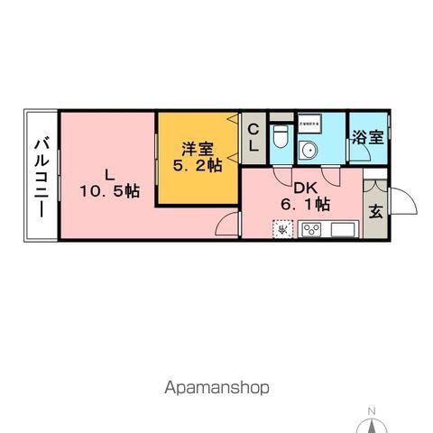 青葉・弐番館(1LDK/2階)の間取り写真