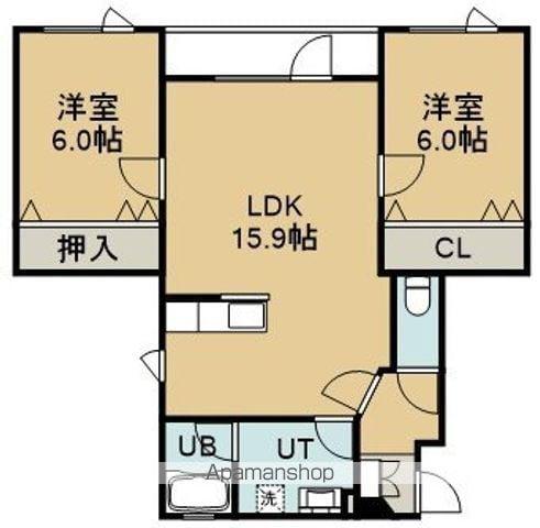 ダジュール(2LDK/3階)の間取り写真